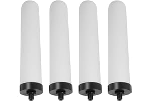 YKMGON 10'' Replacement Ceramic Candle Water Filters for Kitchen 4-Stage Countertop Filter,Washable 10 inch Candle Cartridge and Replacement House Dome Ceramic Filtration,4-Pack
