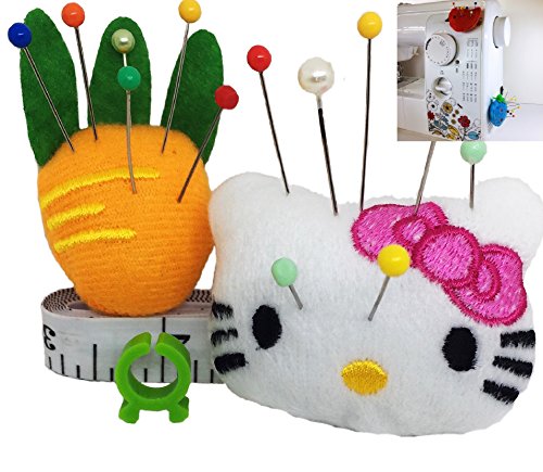 PeavyTailor Sewing Pincushion for Sewing Machine 2pcs Needle Storage and Organizer - Girl B