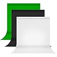 Julius Studio 9 x 13 ft. White, Black, Green Chromakey Background Backdrop Screen Bundle, Premium High Density > 150GSM Fabric A+ Grade, Wrinkle Resistant, Video Studio, Party, Events, PROMO05_AM1