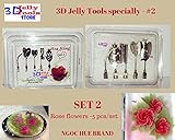 3D Jelly Cake Tools specially -Type 2 - Rose flowers - 5 pcs/set