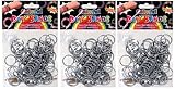 DIY Bands - 300 Count Silver Refill Silicone Bands with Clips and Loom Tool