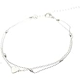 Ankle Bracelet, Adjustable Double-Chain Layered Beaded Heart Charm Anklet for Women, Cute Love Summer Beach Leg Foot Jewelry, Boho Mom Friend Daughter Girlfriend Gift by HeartAttackOM