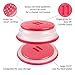 Microwave Plate Cover by Annaklin, Prevents Food Splatter, Collapsible Microwave Cover for Food, Vented, BPA-Free & Non-Toxic, 10.5 Inch (Red)
