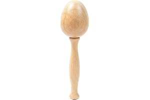 Solid Wood Darning Egg - 4.5 Inch Traditional Sock & Knitwear Repair Tool, Ergonomic Handheld Mending Mushroom for Darning So