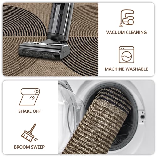 Capslpad Dirt Trap Door Mat 80x120cm, Non Slip Door Mat for Interior Door, Machine Washable Entrance Mat, Durable Jute Look, Indoor Entrance Mat