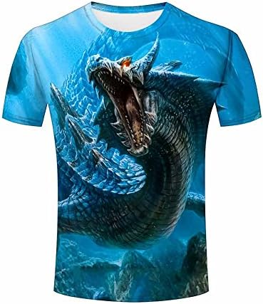 Mens Summer Casual Graphic Tee Galaxy Star/Nature Scenery/Dragon/Cartoon Characters 3D Printed Short Sleeve O Neck Novelty T-shirts L