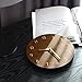 thehaki Decorative Wall Clock Silent & Non-Ticking Quartz Clock PU Leather Lightweight 0.4lb Round 9