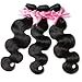 Brazilian Virgin Hair 3 Bundles with Closure Brazilian Body Wave 8A 100% Unprocessed Human Hair bundles With Lace Closure Natural Black Color by YAVVE (14