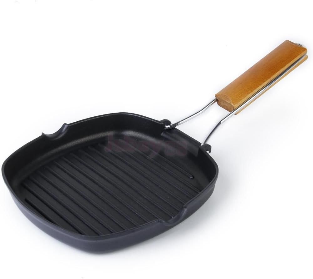 9.5" Nonstick Iron Foldable Griddle Skillet Frying Pan BBQ Picnic Camping Diny