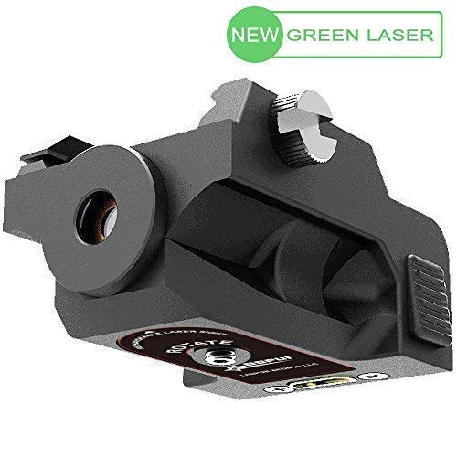 Laspur USA Mini Tactical Low Profile Rail Mount Green Dot Laser Sight with Build-in Rechargeable Battery for Rifle, Black, Made of Polymer, Gift with Charger with USB Cable (Best Green Dot Laser For Ar 15)