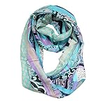 Z&HTrends Womens Genuine Silk Pattern Scarf Infinity Z&HTrends Womens Genuine Silk Pattern Scarf Infinity