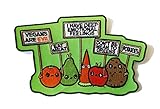 Funny Vegetables w/Protest Signs Against Vegans - Novelty Iron On Patch Applique