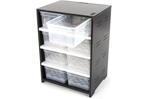 DNYSYSJ 8 Grid Acrylic Pet Breeding Cabinet Transparent Breeding Box for Reptile Insect Turtle Lizard Snake Cage (Black)
