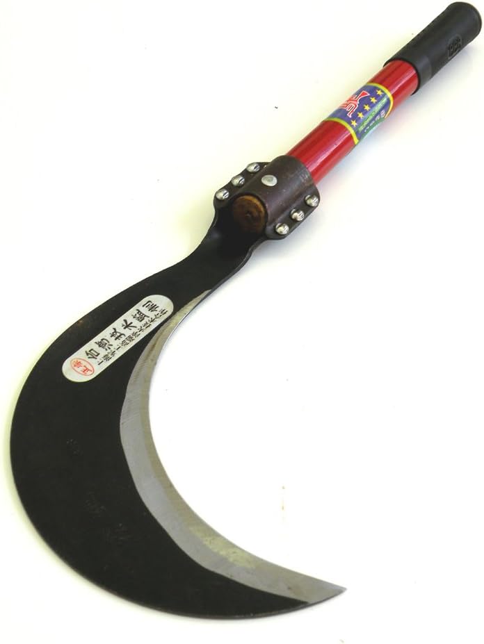 King of The Sickle - Professional Long Handle Billhook Brush Sickle Tools,Grass Hook For Knocking Down Tall Grass,Imported Steel w/its Fine Sharpened Blade,Size at 7