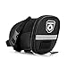 Enkeeo Strap-On Saddle Bike Bag Bicycle Seat Pack Wedge Pack Pouch Splashproof with Straps, Sealed Zipper, Reflective Stripe, Nylon Fabric for Outdoor Cycling (Black)