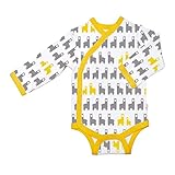 Babysoy Organic Printed Kimono Bodysuit (6-12 Months, Llama/Sun)