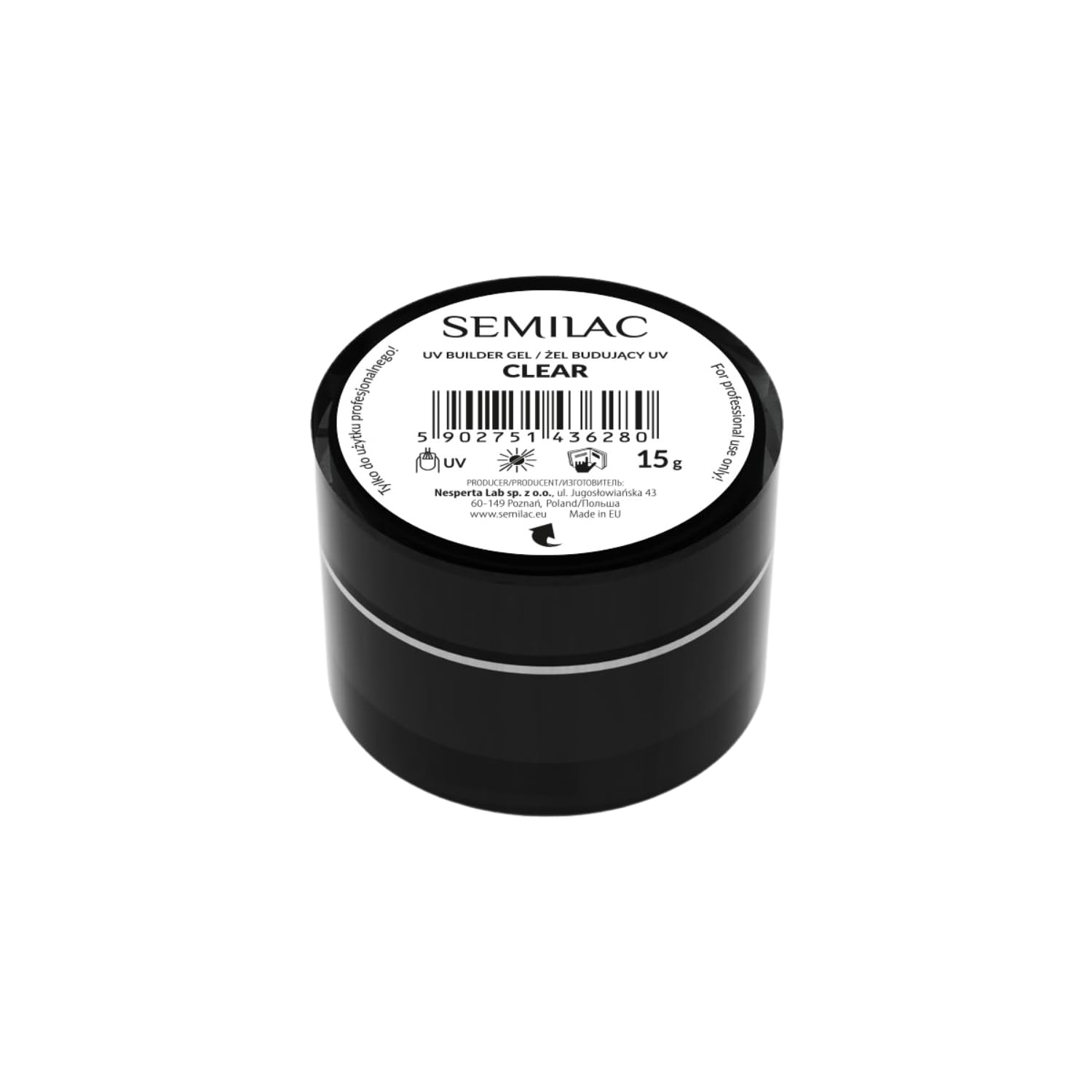 Semilac Clear Nail Builder For Hard Strong Nails & Extend Gel - Perfect For Nail Construction and Nail Art. Easy To Apply, Non Damaging - Repairs Broken & Damaged Nails 15g