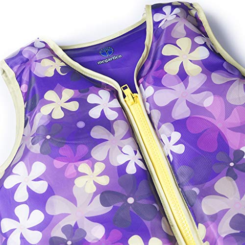 Megartico Swim Float Vest Kids Childrens Swimming Jacket Buoyant Aid (Purple Sakura, Medium)