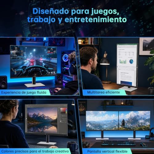 Monitor de gaming H27E6S 27 polegadas, QHD 2560 x 1440, 240 Hz (OC 275 Hz), IPS rápido, 1 ms, HDR400, FreeSync e G-Sync, cuidados oculares, VESA 100 x 100, suporte de ajuste de altura, HDMI 2.0, DisplayPort 1.4