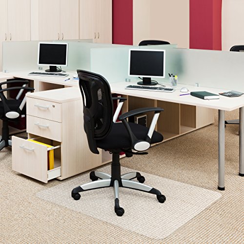 Chair Mat for Carpets | Low/Medium Pile Computer Chair Floor Protector for Office and Home | Opaque, Studded | Polypropylene | 36"x48" - Thumbnail 3