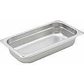 Winco 1/3 Size 2.5" Deep Metal Food Pan/Steam Table Pan, Anti-Jam, 22 Gauge