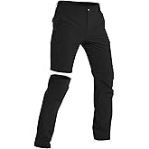 DOWMQ Mens Hiking Pants Stretch Convertible Cargo Pants Lightweight Quick Dry Water-Resistant Zip Off Pants, 6 Pockets