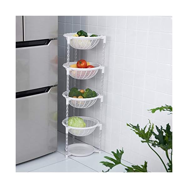 Uncluttered Designs Stacking Basket Bins (4 Tier + Plate) — Display for Fruit, Potato, Onion & Produce — Crafts, Art…