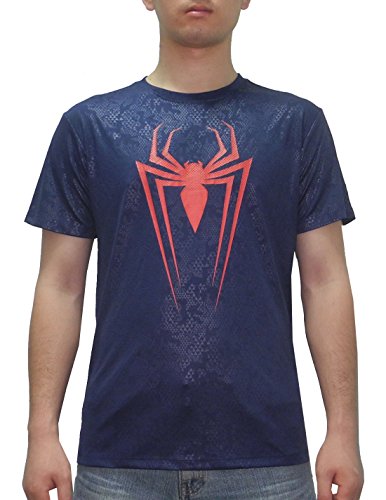 Mens MARVEL COMICS SPIDERMAN Short Sleeve Summer T Shirt S Dark Blue