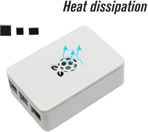 Paperllong® Caja de carcasa ABS Case Armor Shell V4 actualizada con disipadores de calor para Raspberry Pi 4B Negro/Blanco/Transparente