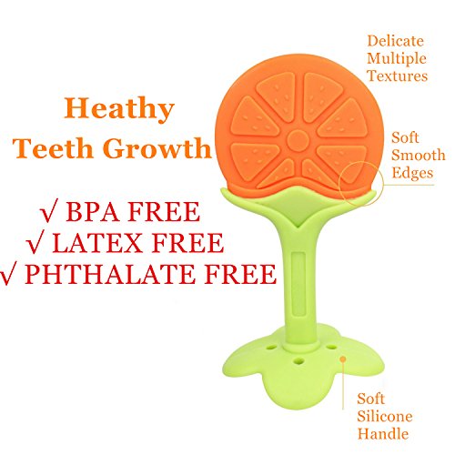 image for Nearbyme Baby Teething Toys, FDA Approved BPA-Free Soft Silicone Fruit