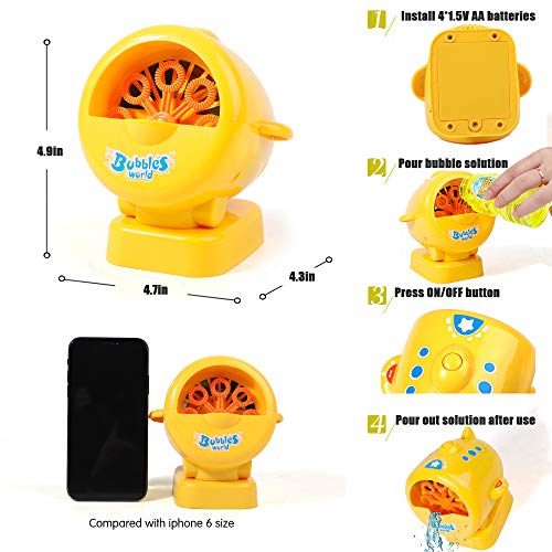 Danvren Bubble Machine, Automatic Bubble Blower Maker Summer Toys for Kids Boys Girls Toddlers,Hundreds of Bubbles per Minute, with 12oz Refill Solution, Airplane Shape for Indoor and Outdoor