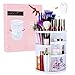 EMOCCI Makeup Organizer 360 Rotating Cosmetics Storage Box DIY Adjustable Large Capacity Make Up Display Case Vanity Countertop Holder for Creams Jewelry Lipsticks Brushes Bathroom Accessories (White)