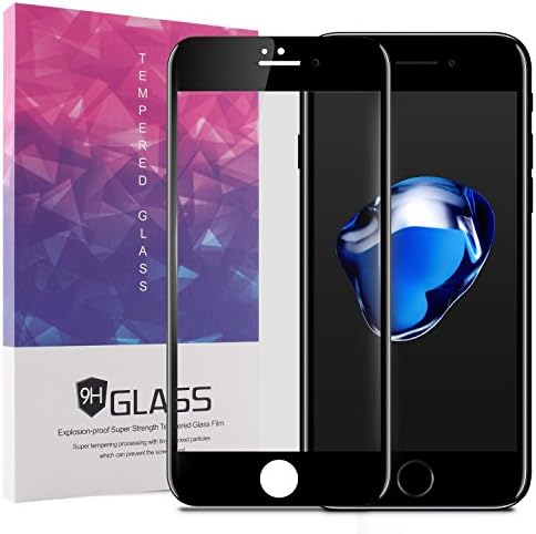 MOOWEE for iPhone 7 3D Screen Protector Glass [ 3D Full Frame ] Technology Premium Tempered 9H Hardness 2.5D PET [Soft Edge Hybrid] Perfect Fit Screen+2.5D Tempered Glass (4.7,Black)