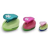 VSREI Flower Hole Punch, Paper Punches, Flowers Puncher, FlowerPunches for Paper Crafts, Hole PuncherFloral, Flower Shaped Hole Punch, 1 inch 5/8 inch 3/8 inch Floral Hole Punches Set (Random Color)