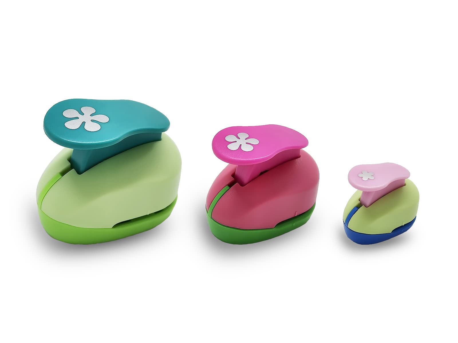 VSREI Flower Hole Punch, Paper Punches, Flowers Puncher, FlowerPunches for Paper Crafts, Hole PuncherFloral, Five Petal Flower Shaped Hole Punch, 9mm, 16mm, 25mm Floral Hole Punches Set (Random Color)