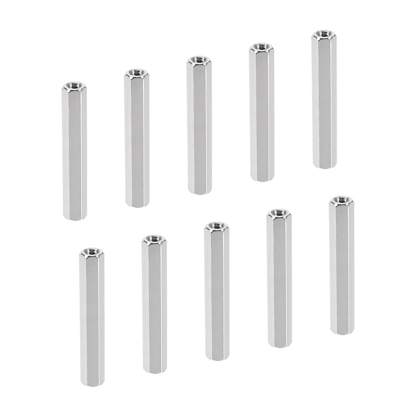 YOKIVE 10 Pcs M4 Spacers, Brass Hex PCB Standoffs Nuts, Keep Height Consistent, Great for Motherboard, Circuit Board, Electronics (Silver Tone, 40mm)