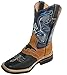 Men's Genuine Cow Hide Leather Cowboy Boots Square Toe boots Black