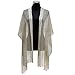 KaKaxi Sheer Glitter Sparkle Piano Shawl Wrap with Fringe Prom Weddings Evening Scarfs,1920s Gatsby Vintage Style,Champagne