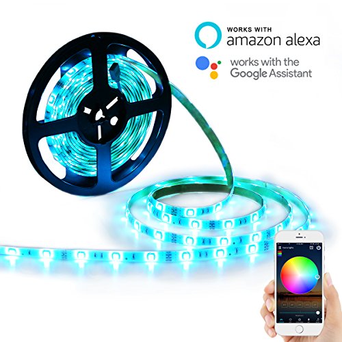 YIHONG LED Light Strip Alexa Lights RGB Strip Lights LED Tape Lights 150 5050 SMD Smart Wifi Control Google Home Compatible - Thumbnail 7
