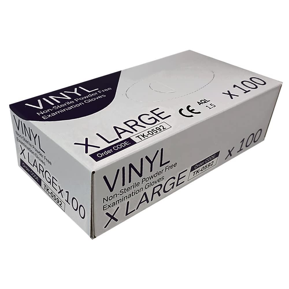 Countrywide Healthcare Powder Free Clear Vinyl Gloves - Extra Large - Box Of 100