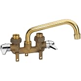Homewerks Worldwide 3310-250-RB-B Rough Brass Laundry Faucet, No Size | 1/4 Turn Drip-Free Cartridges, 7 in. Brass Swivel Spout, 2.2 GPM at 60 PSI, Includes Utility Sink Hose, Laundry Sink Faucet