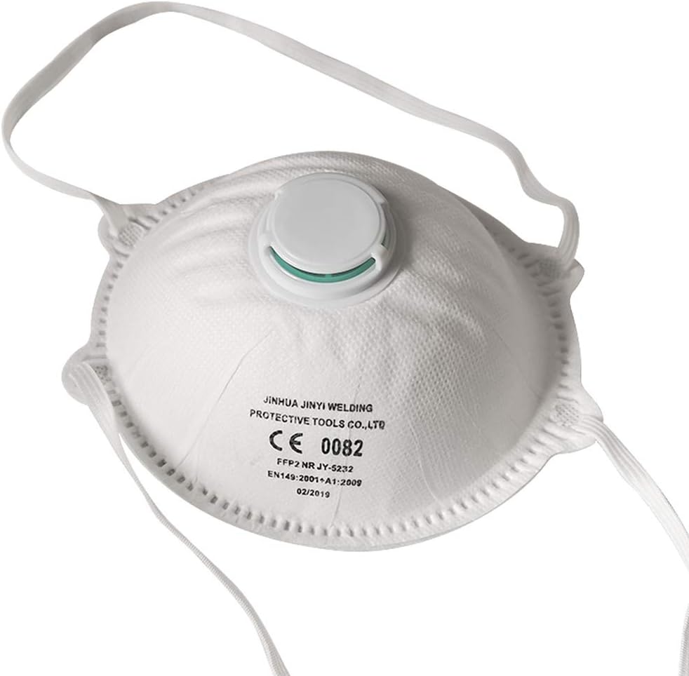 FFP2 Disposable N95 Mask, Elastic Triple Breathable Protective Mask with Exhalation Valve, Great for Dust Protection, Comfortable Latex Free Safty Mask for Outdoor, Office Hospital Use