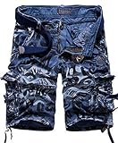 LOVECC Men's Cotton Loose Fit Multi Pocket Cargo Shorts(No Belt)