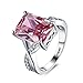 Swarovski Crystal Rings Sterling Silver For Women Pink White Gold Plated Size 8 Jewelry