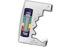 Wolfride Battery Checker Tester Universal Battery Tester 9v Battery Tester Digital Display for AAA AA C D N 9V Battery 1.55V 