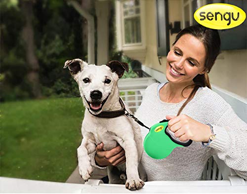 Retractable Dog Leash, 16 ft Nylon Dog Walking Leashes for Small Medium Large Dogs up to 110lbs, One Button Break & Lock, Tangle Free, Green - Thumbnail 5