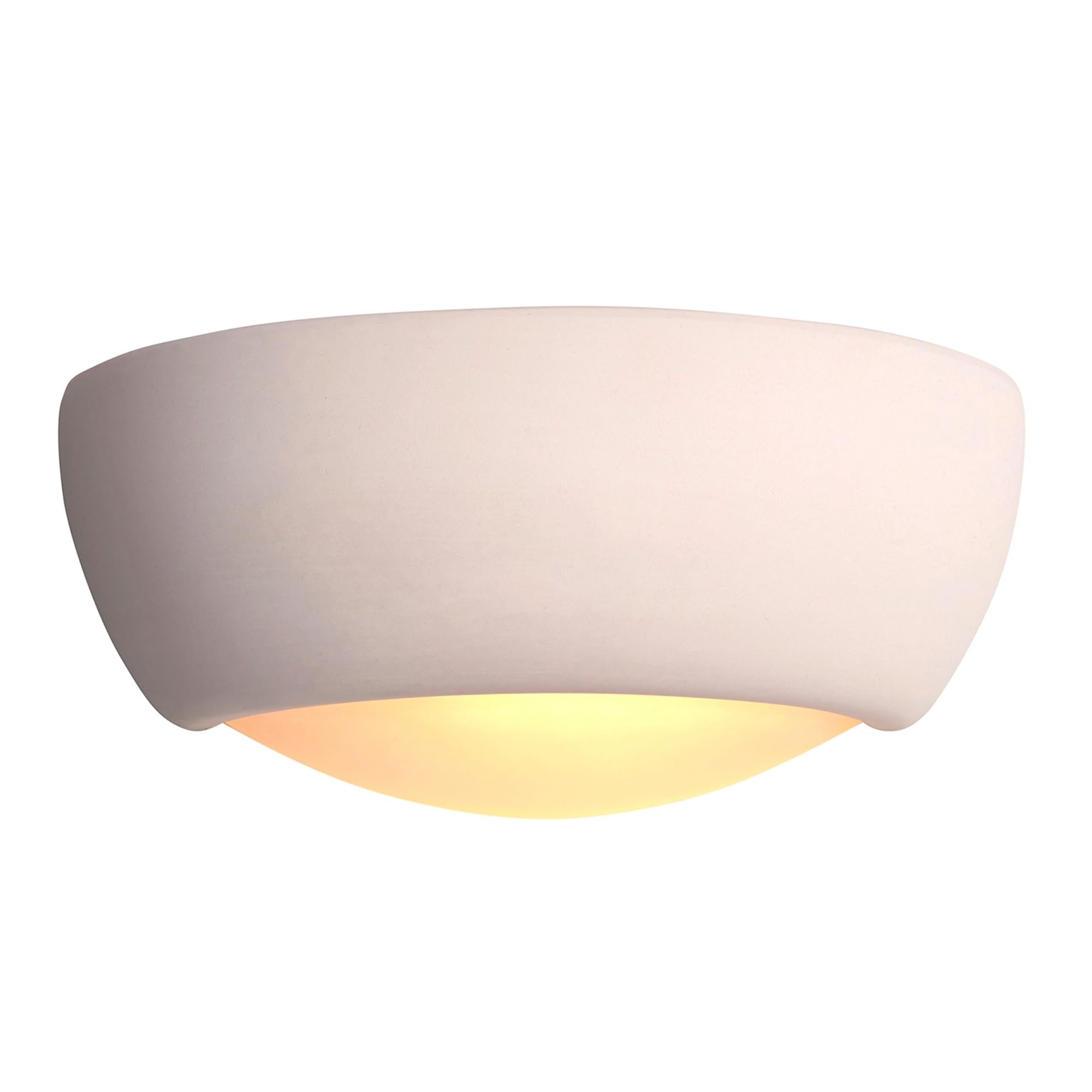 National Lighting Haven Modern Decorative Paintable Semi Circle Bowl E27 LED Compatible Dimmable Hallway Lounge Wall Wash Uplighter