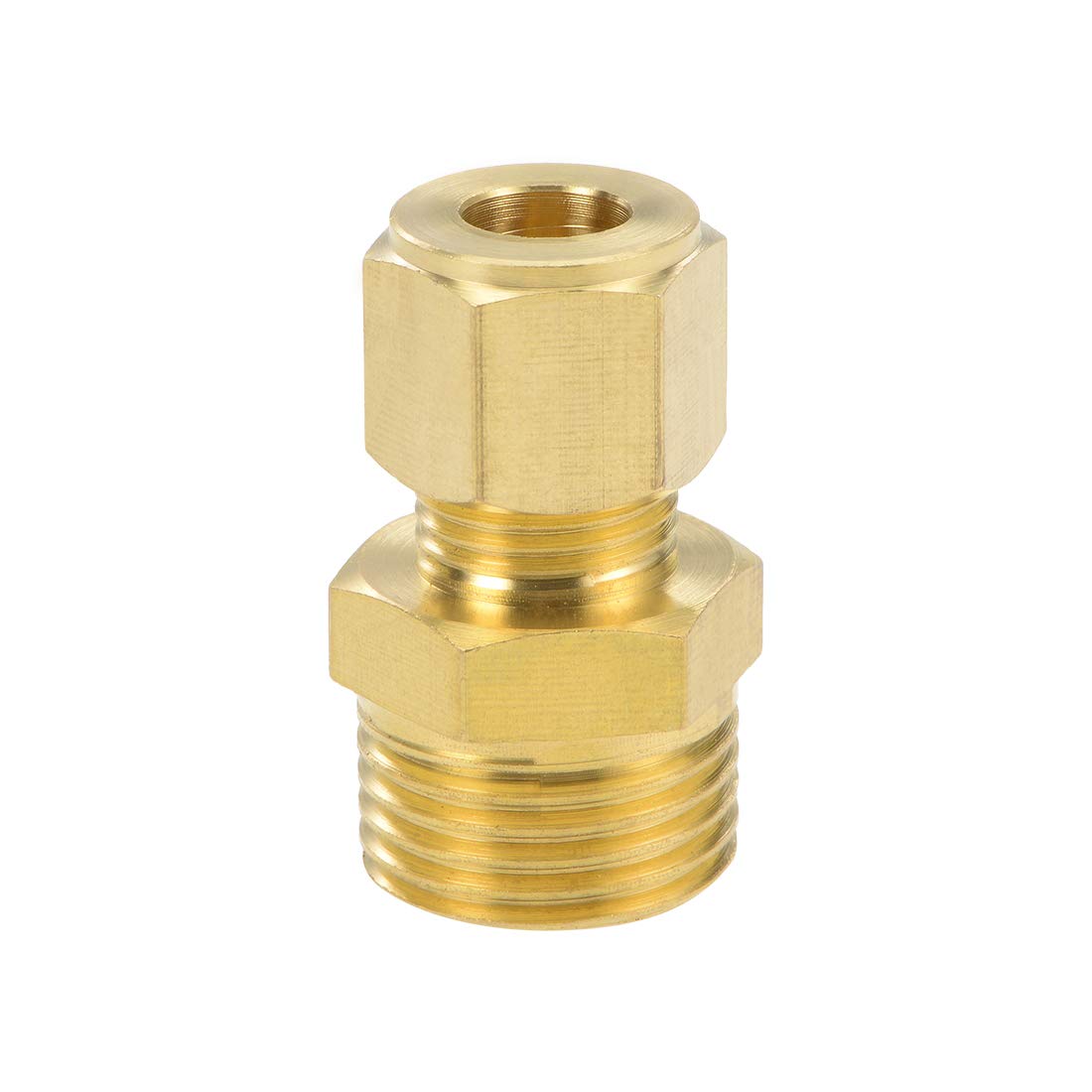 sourcing map Brass Compression Tube Fitting 8mm OD 1/2 NPT Male Thread Pipe Adapter for Water Garden Irrigation System