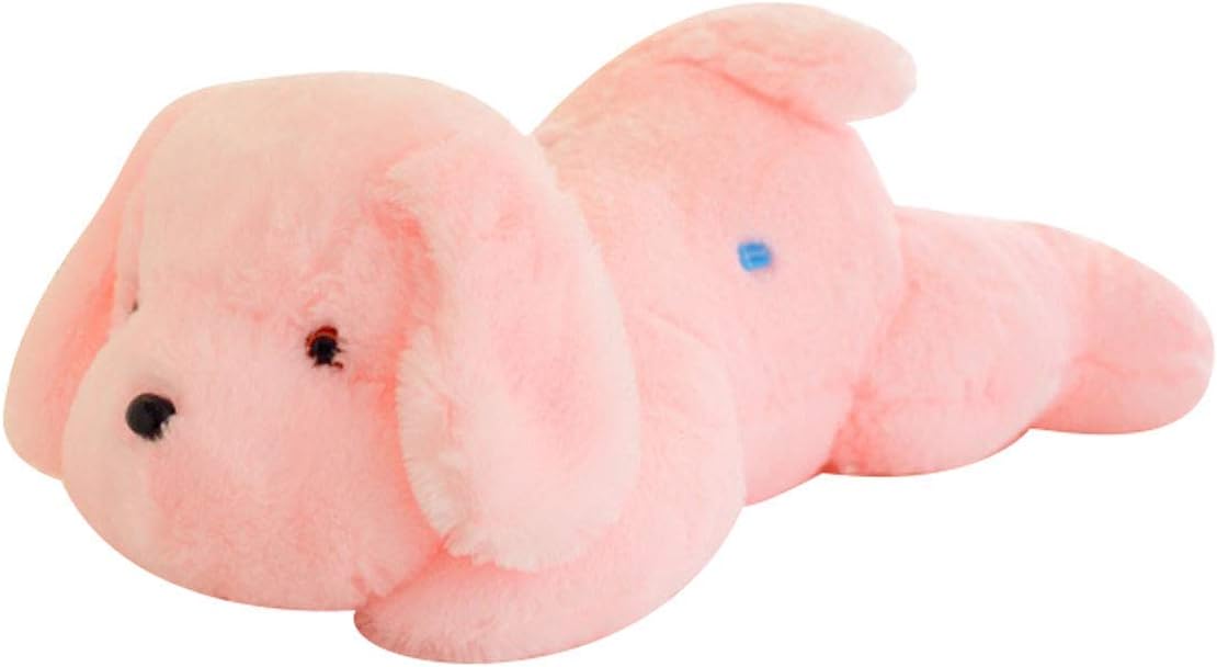 Best Discount® LED Light Up Colorful Pillow Plush Cushion Doll (pink puppy (50cm))