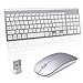 Wireless Keyboard Mouse, Sanhoton 2.4G Ultra Thin Portable Wireless Keyboard and Mouse Combo Compatible with Windows, Mac, Android Tablet (Silver)